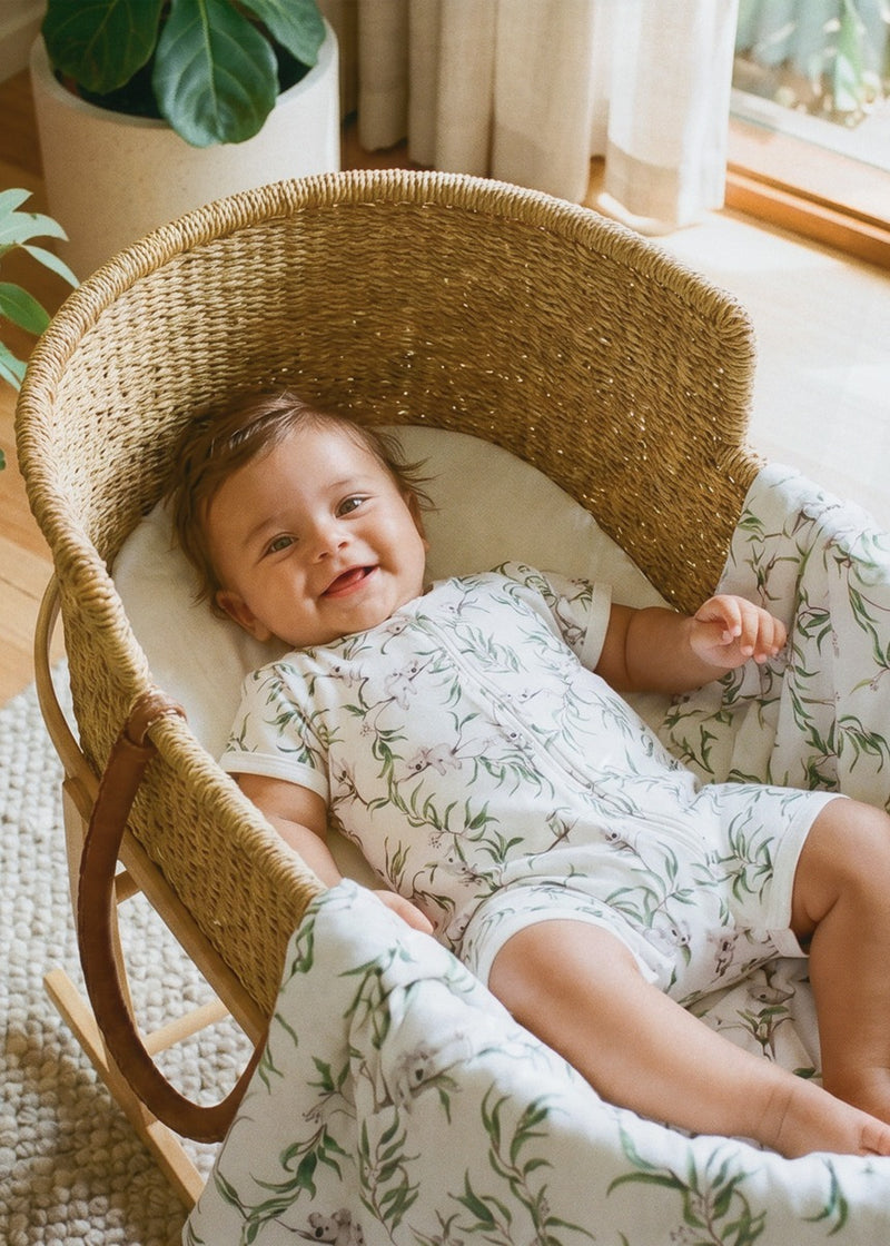 Taylor Organic SS Zip Romper - Taylor Print