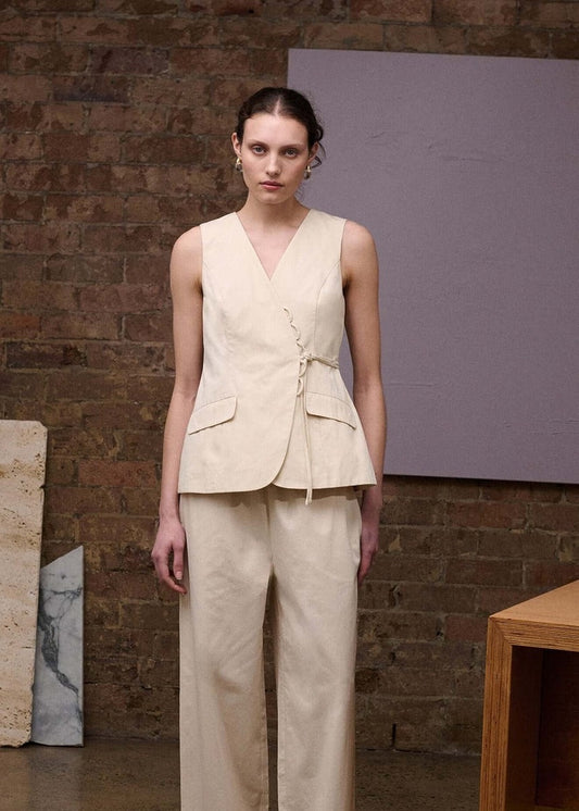 Willow Loop Detail Vest - Stone
