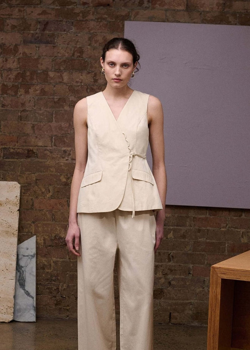 Willow Loop Detail Vest - Stone