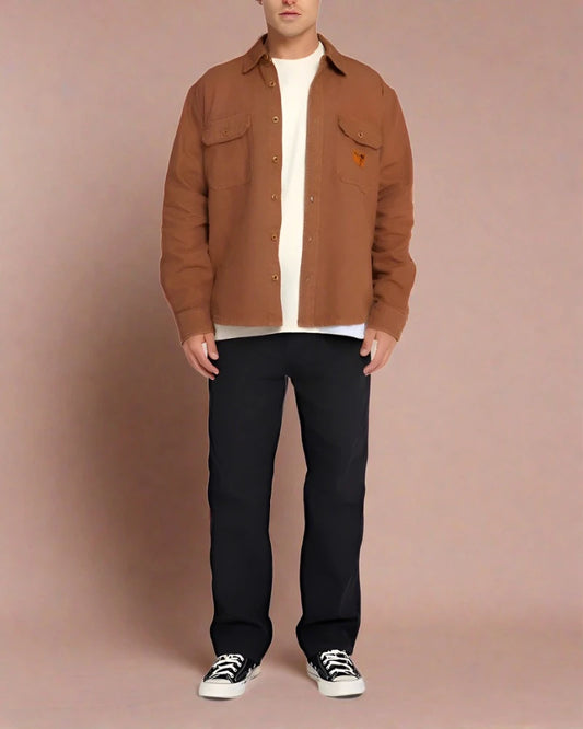 Too Busy Canvas Shirt - Toffee Brown