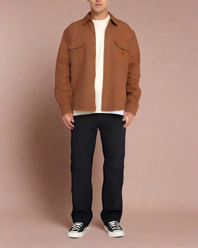 Too Busy Canvas Shirt - Toffee Brown