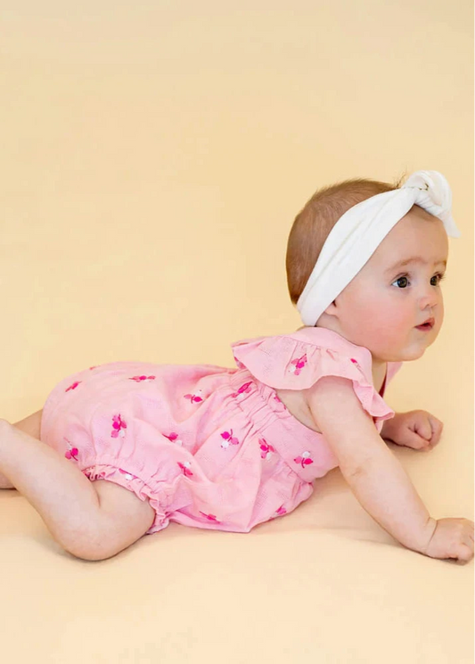 Summer Vacay Embroidered Overall - Pink