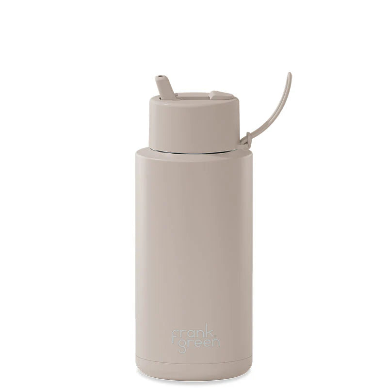 Stainless Steel Ceramic Reusable Bottle Moon Dust with Flip Straw Lid