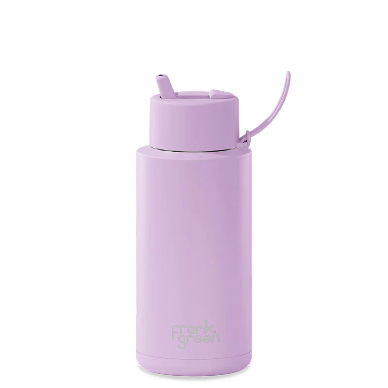 Stainless Steel Ceramic Reusable Bottle Lilac Haze with Flip Straw Lid