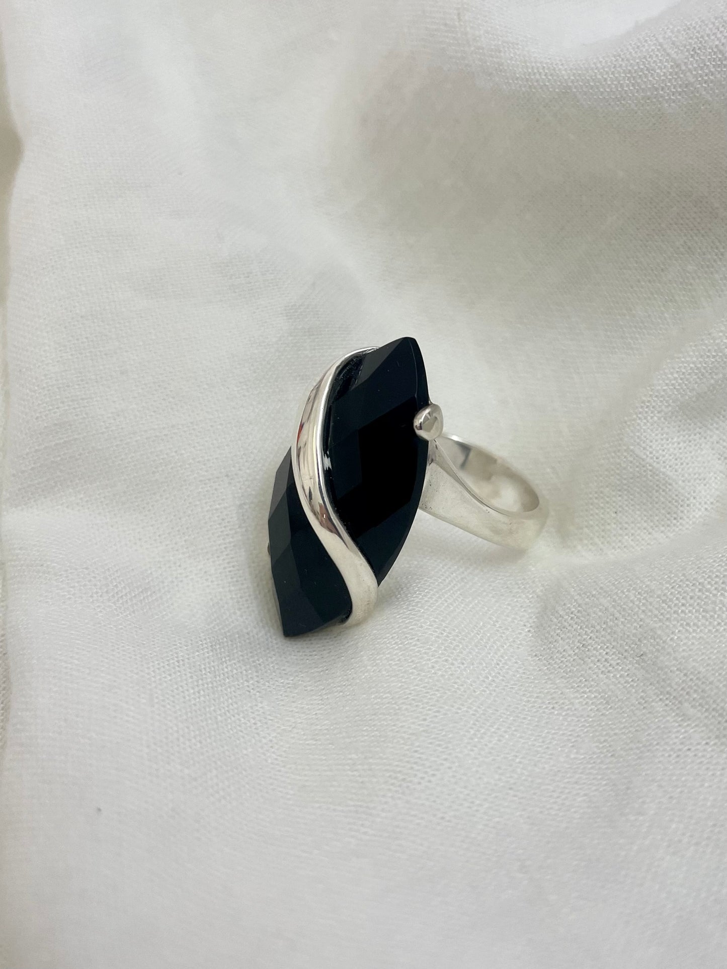 Black Onyx Silver Ring