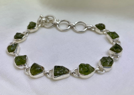 Raw Peridot Bracelet