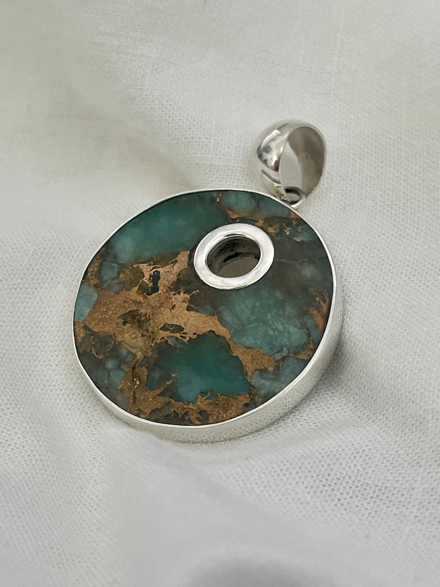 Hola Bella Amazonite Bronze Pendant