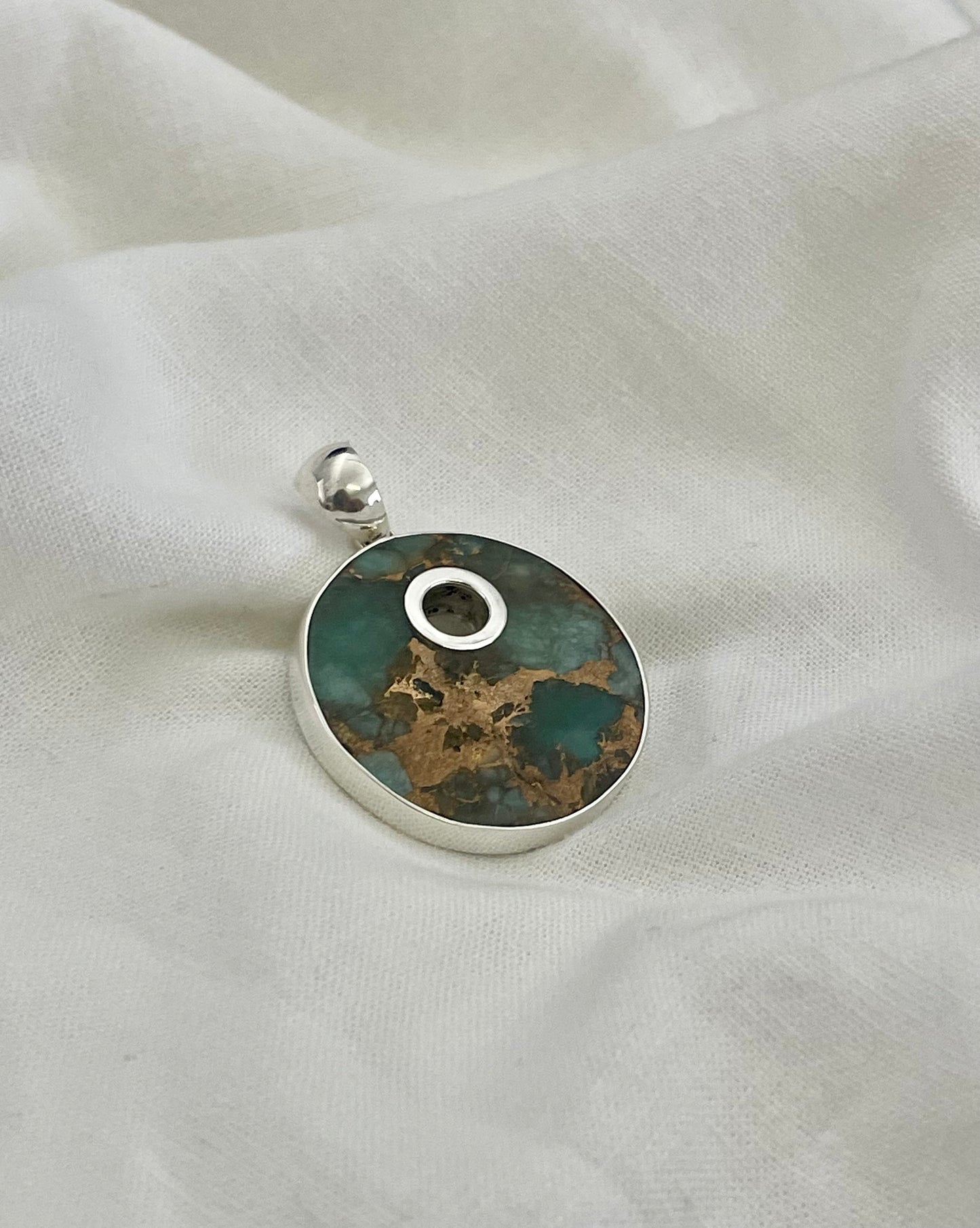 Hola Bella Amazonite Bronze Pendant