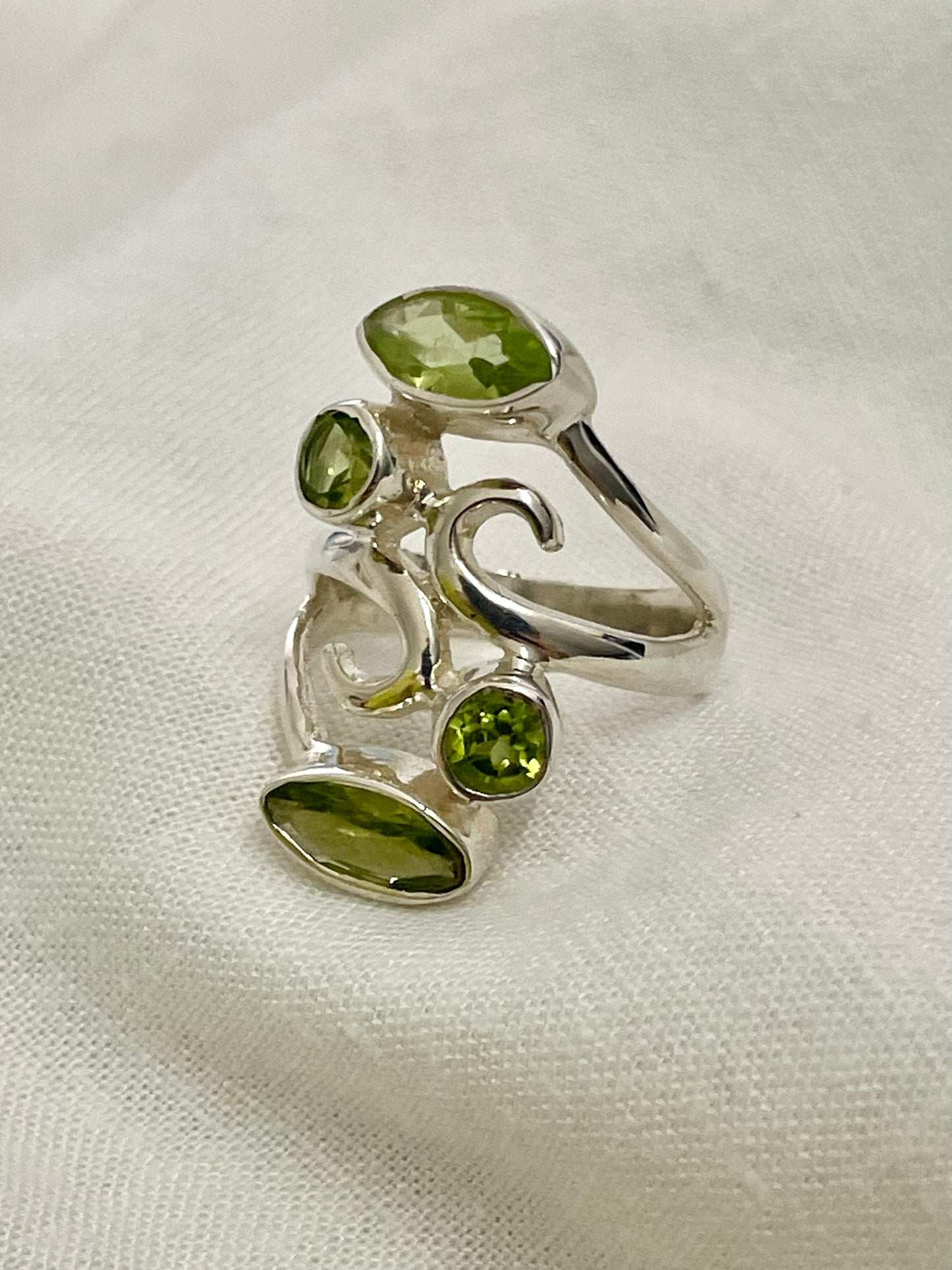 Peridot Cluster Ring