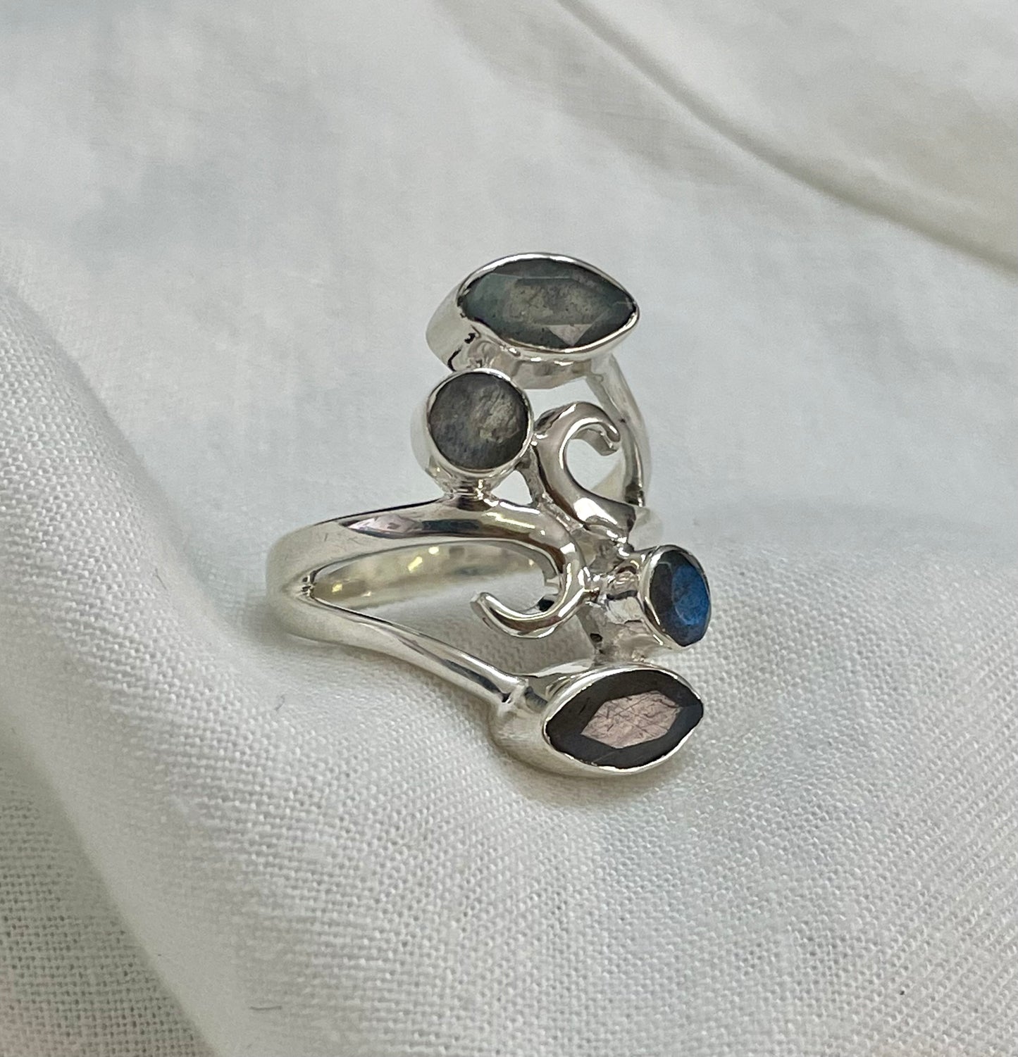 Labradorite Cluster Ring