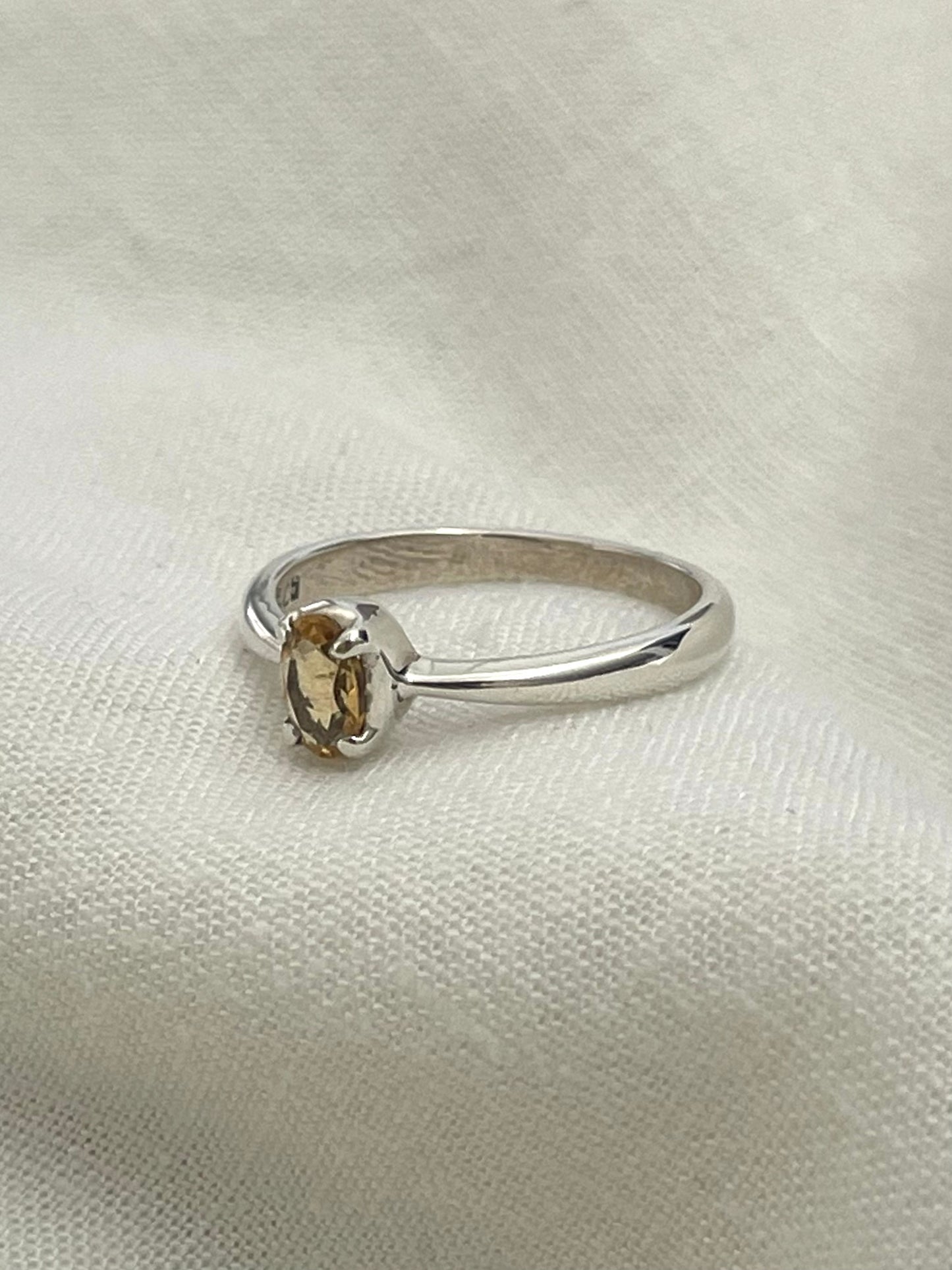 Citrin Silver Ring