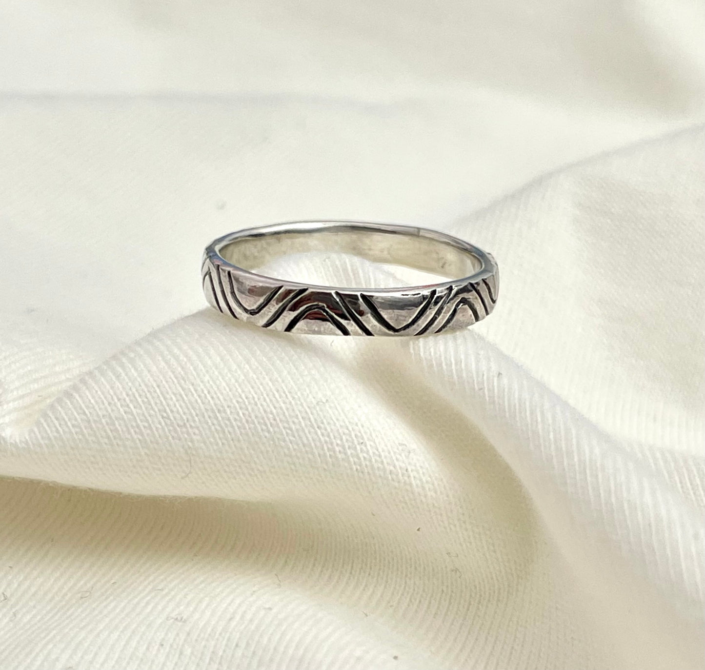 Silver Pattern Ring