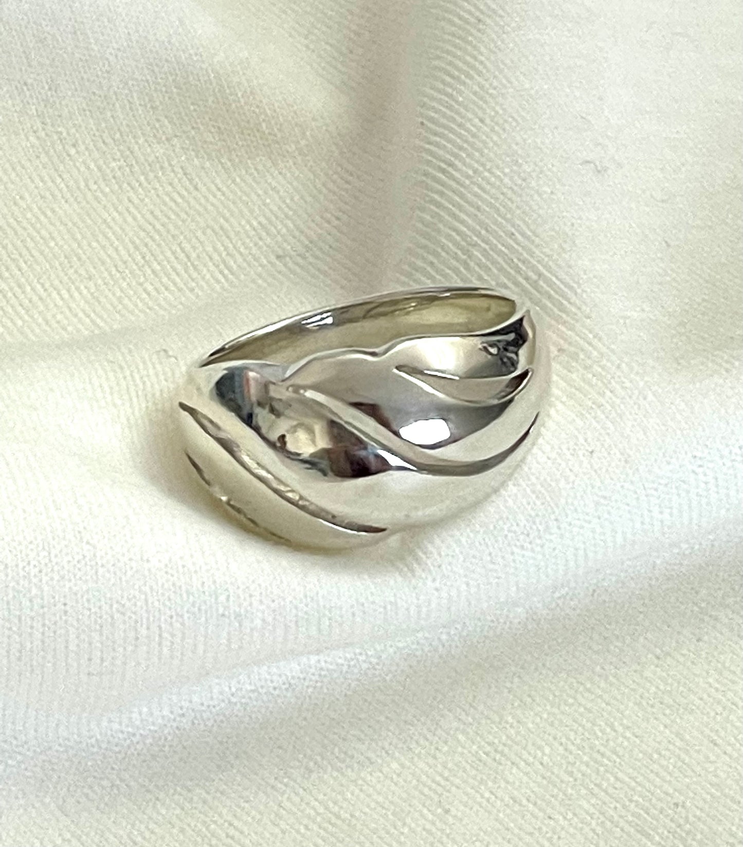 Silver Ripple Ring