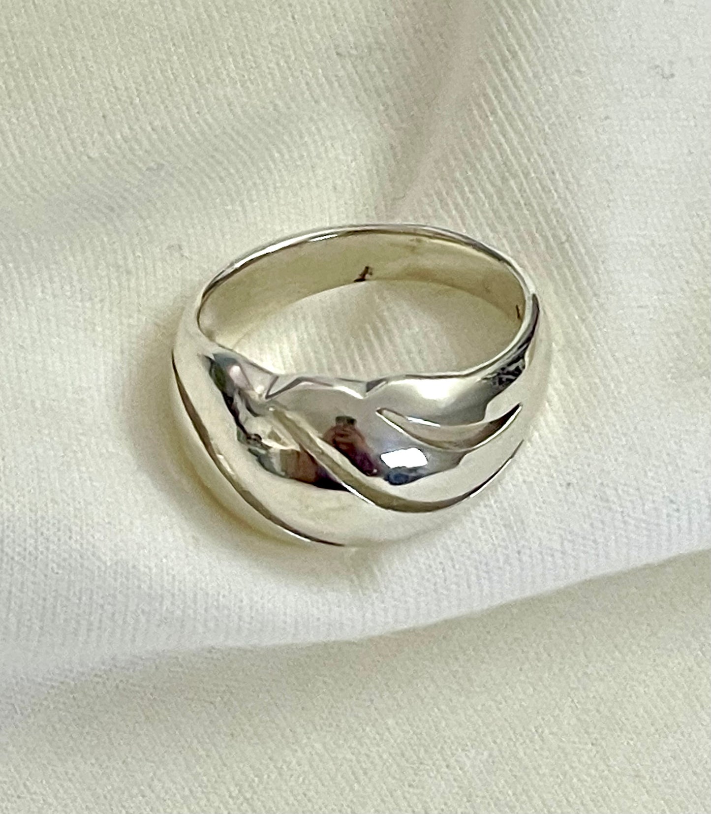 Silver Ripple Ring