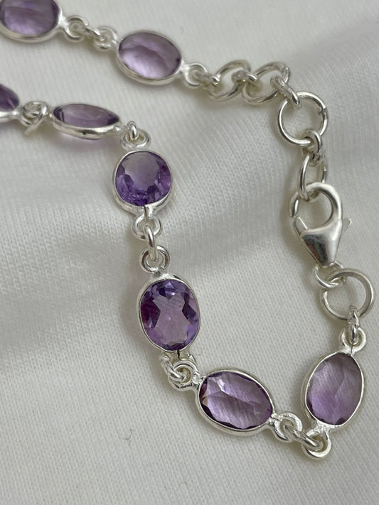 Faceted Amethyst Bracelet