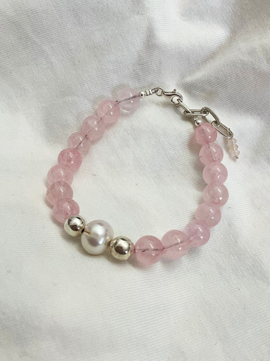 Rose Quartz & Pearl Bracelet