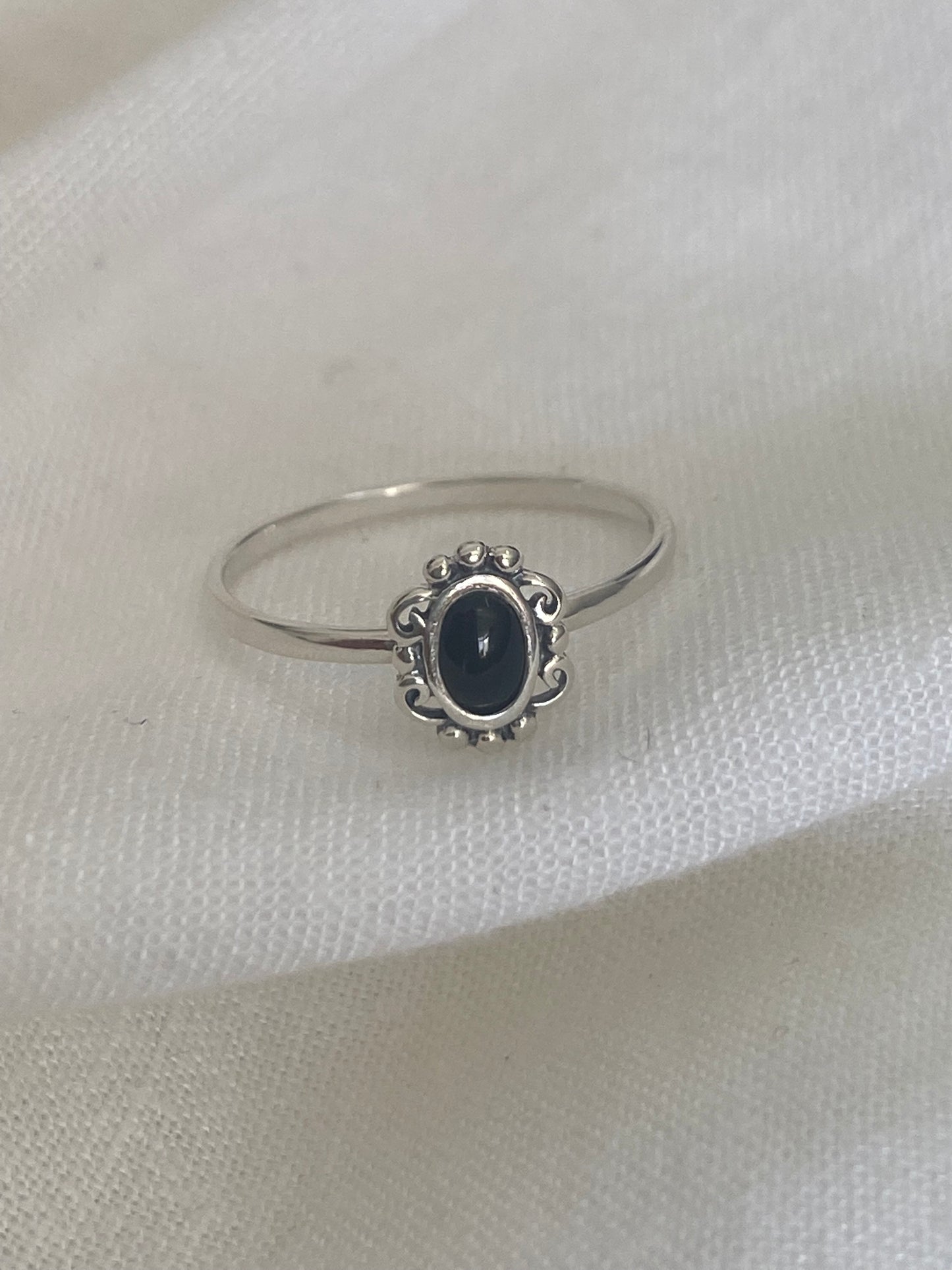 Silver Black Onyx Ring