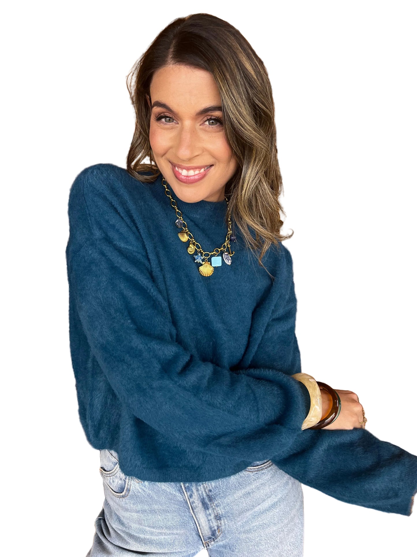 Fluffy Jumper - Teal
