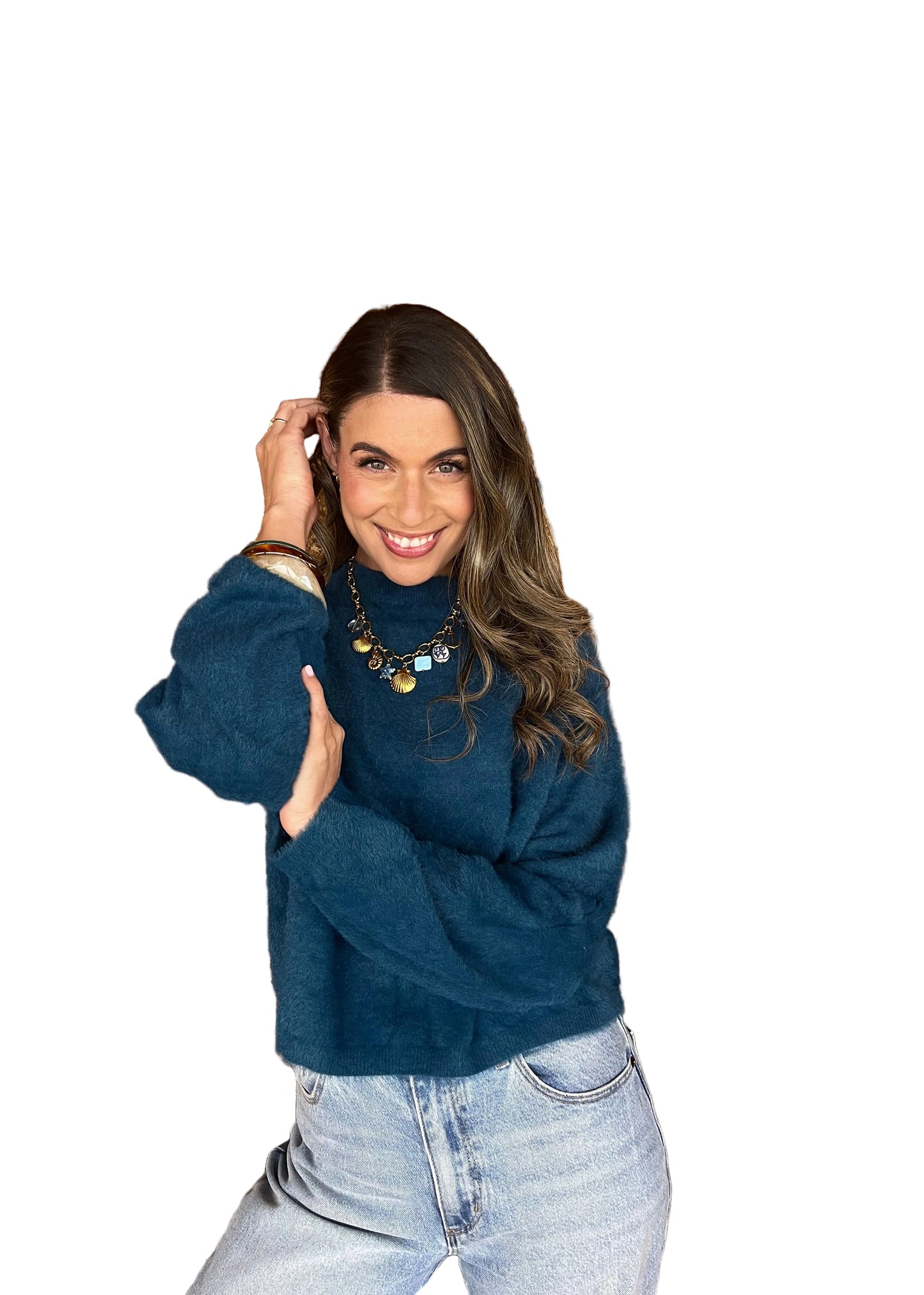 Fluffy Jumper - Teal