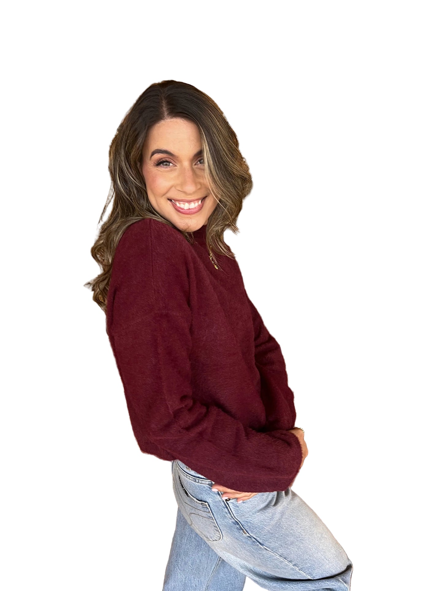 Fluffy Jumper - Wine