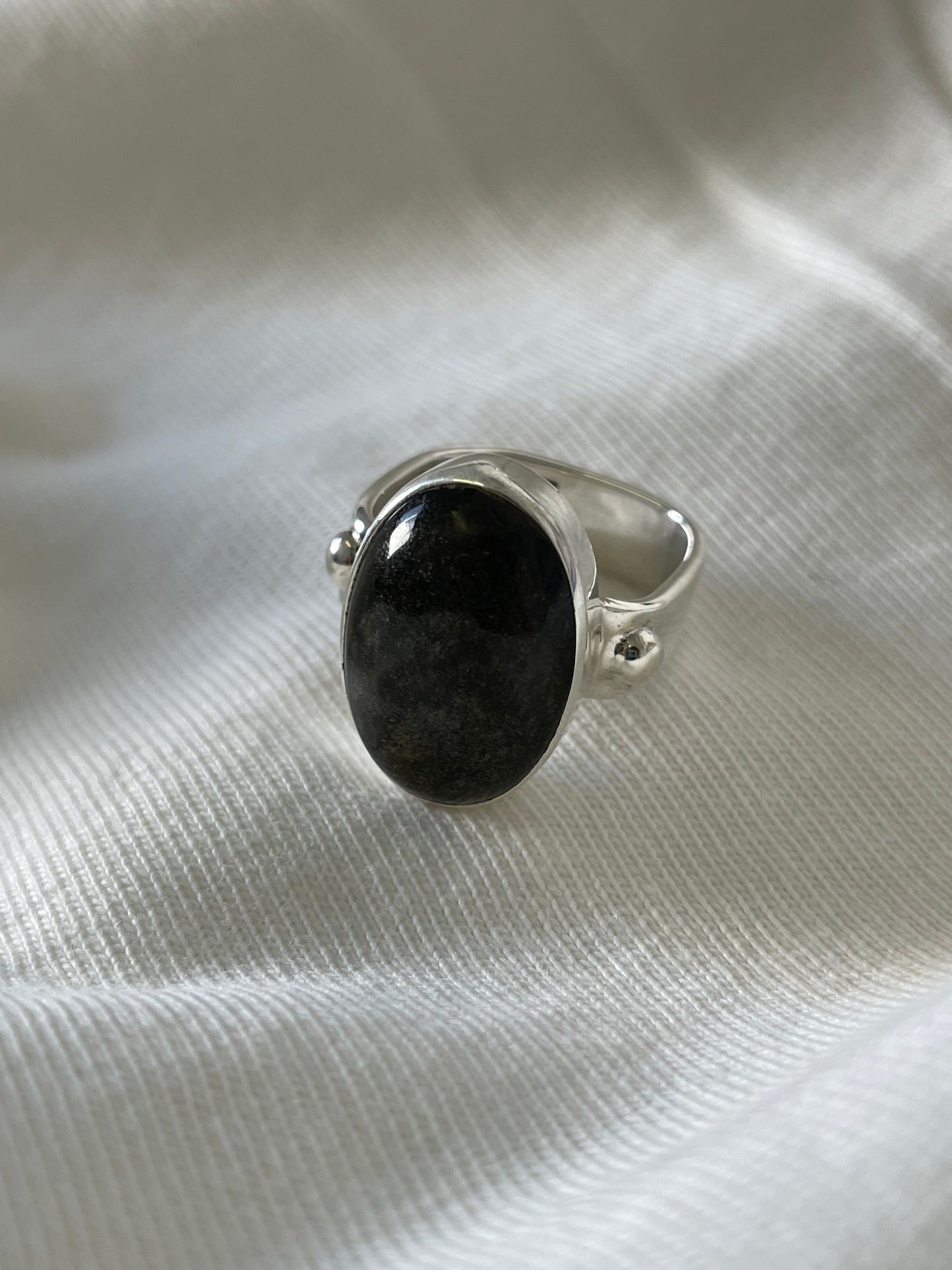 Hola Bella Gold Obsidian Ring