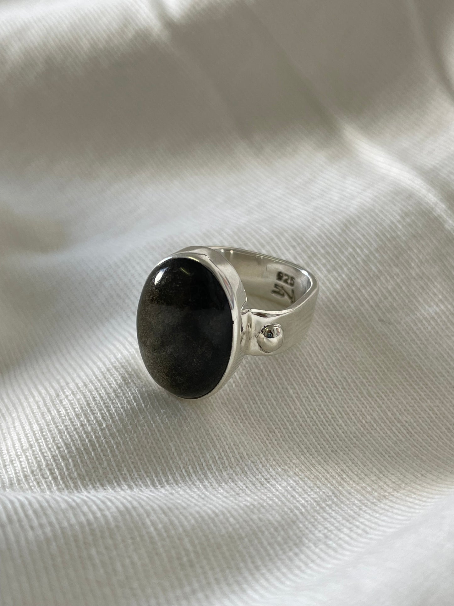 Hola Bella Gold Obsidian Ring