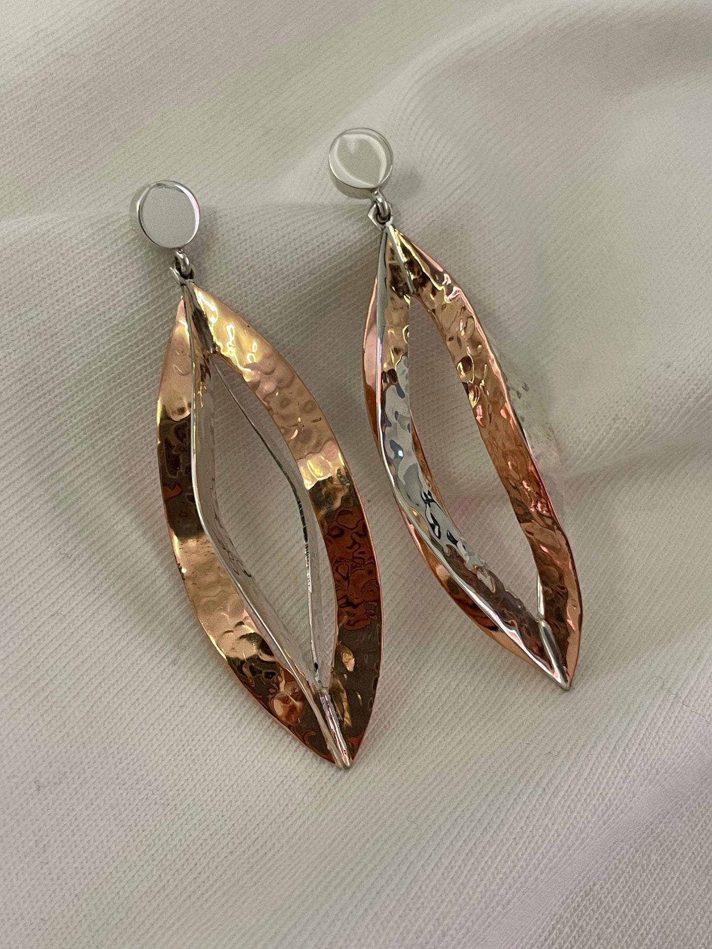 Hola Bella Copper and Silver Leaf Earrings