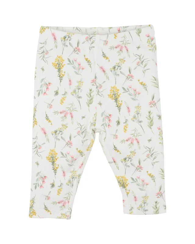 Charlie Wattle Organic Leggings - Wattle Print