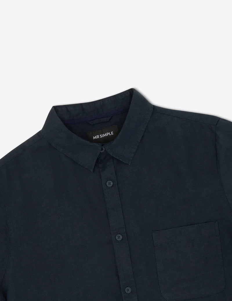 Linen SS Shirt - Navy