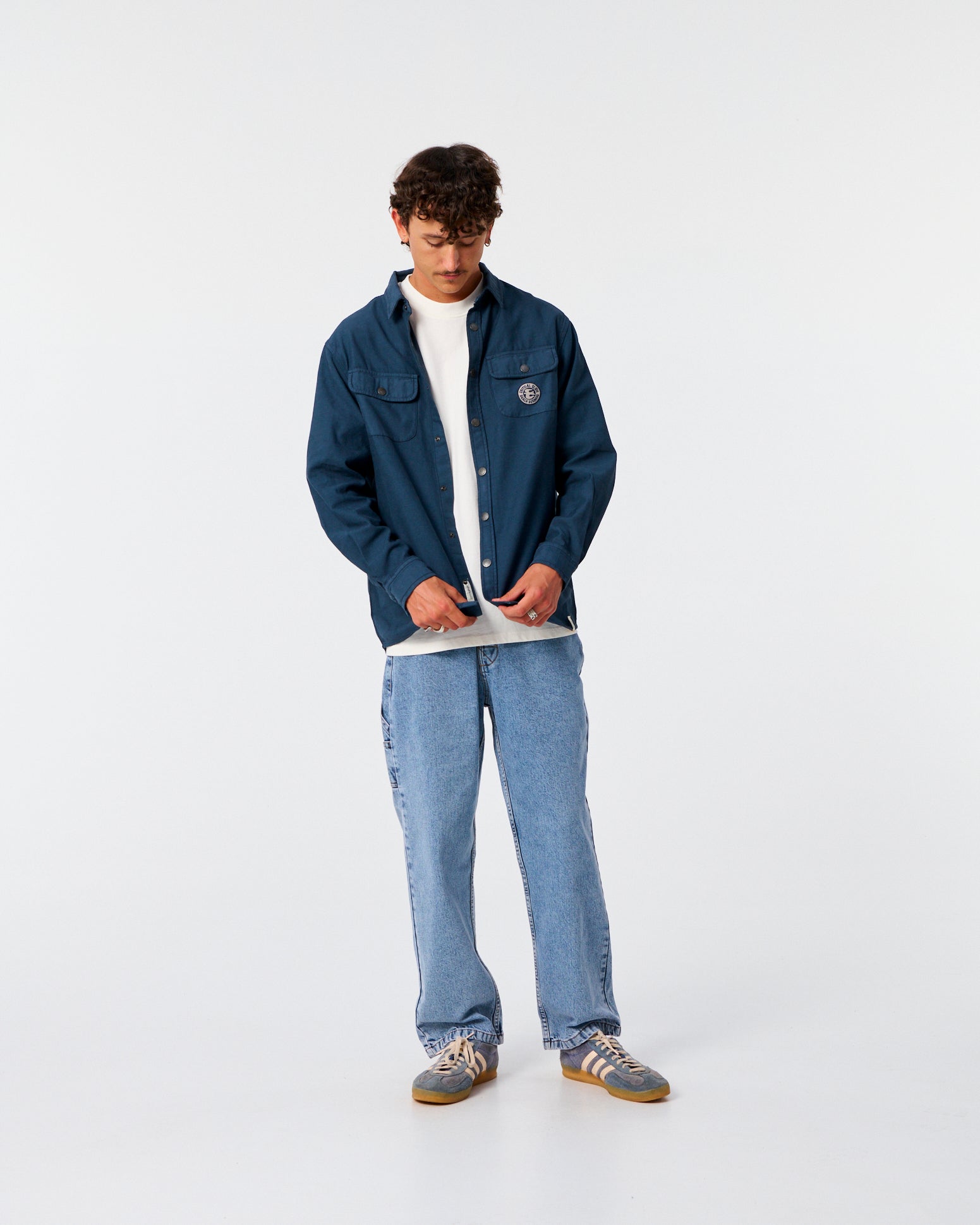 Sun Cured Overshirt - Worker Blue - photo 4