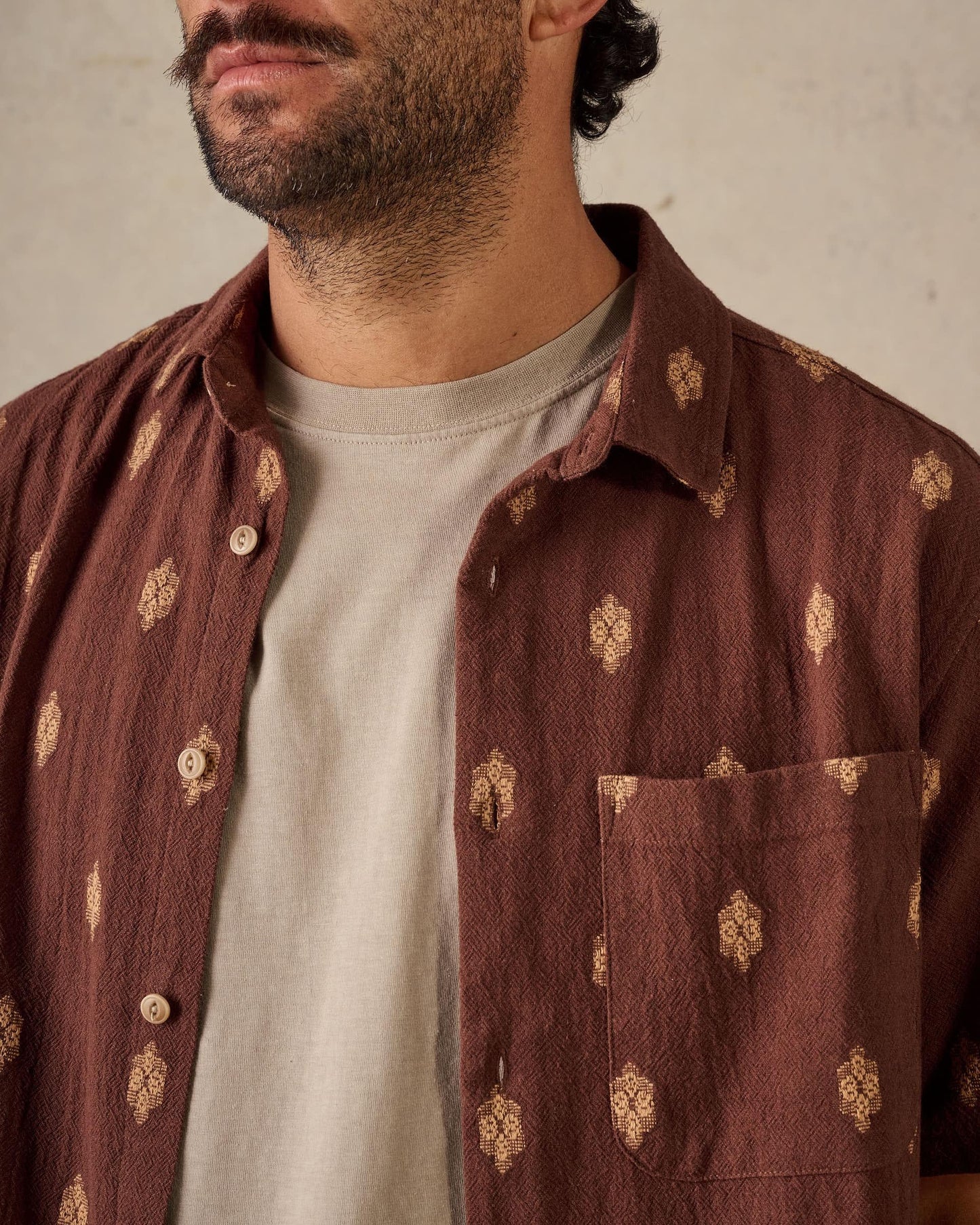 Button Up Shirt - Brown Multi