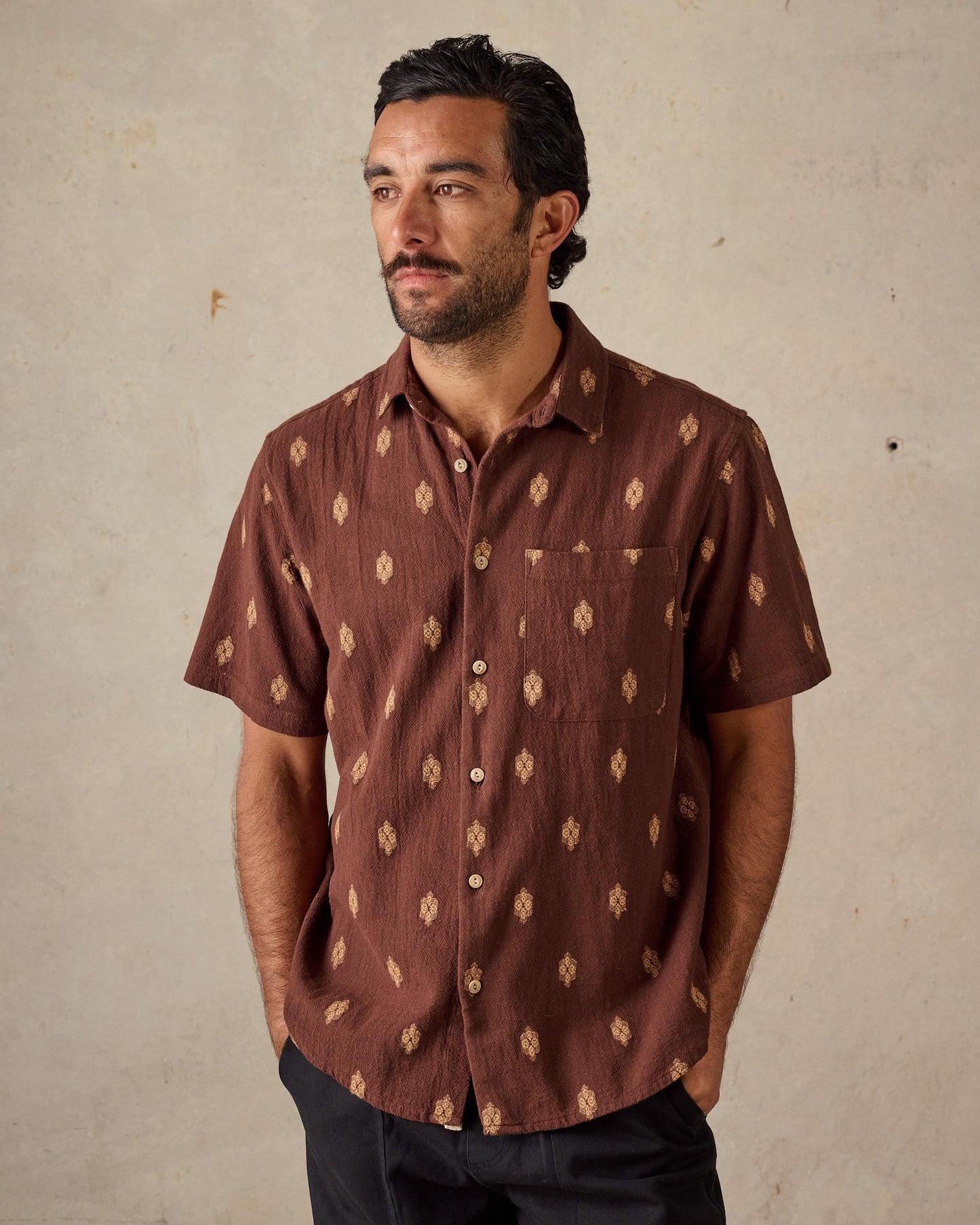 Button Up Shirt - Brown Multi