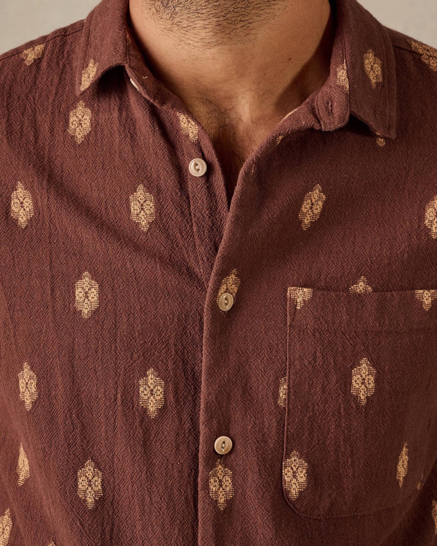 Button Up Shirt - Brown Multi