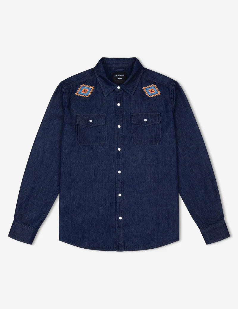 Western Ls Shirt - Raw Blue