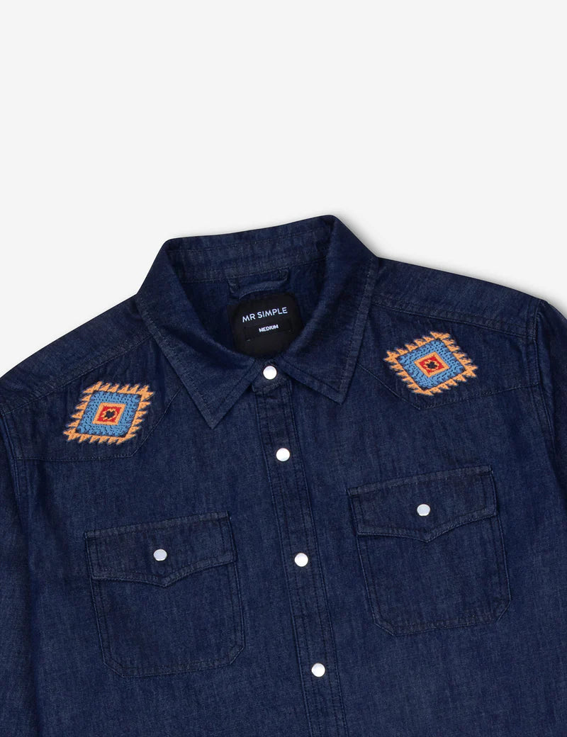 Western Ls Shirt - Raw Blue