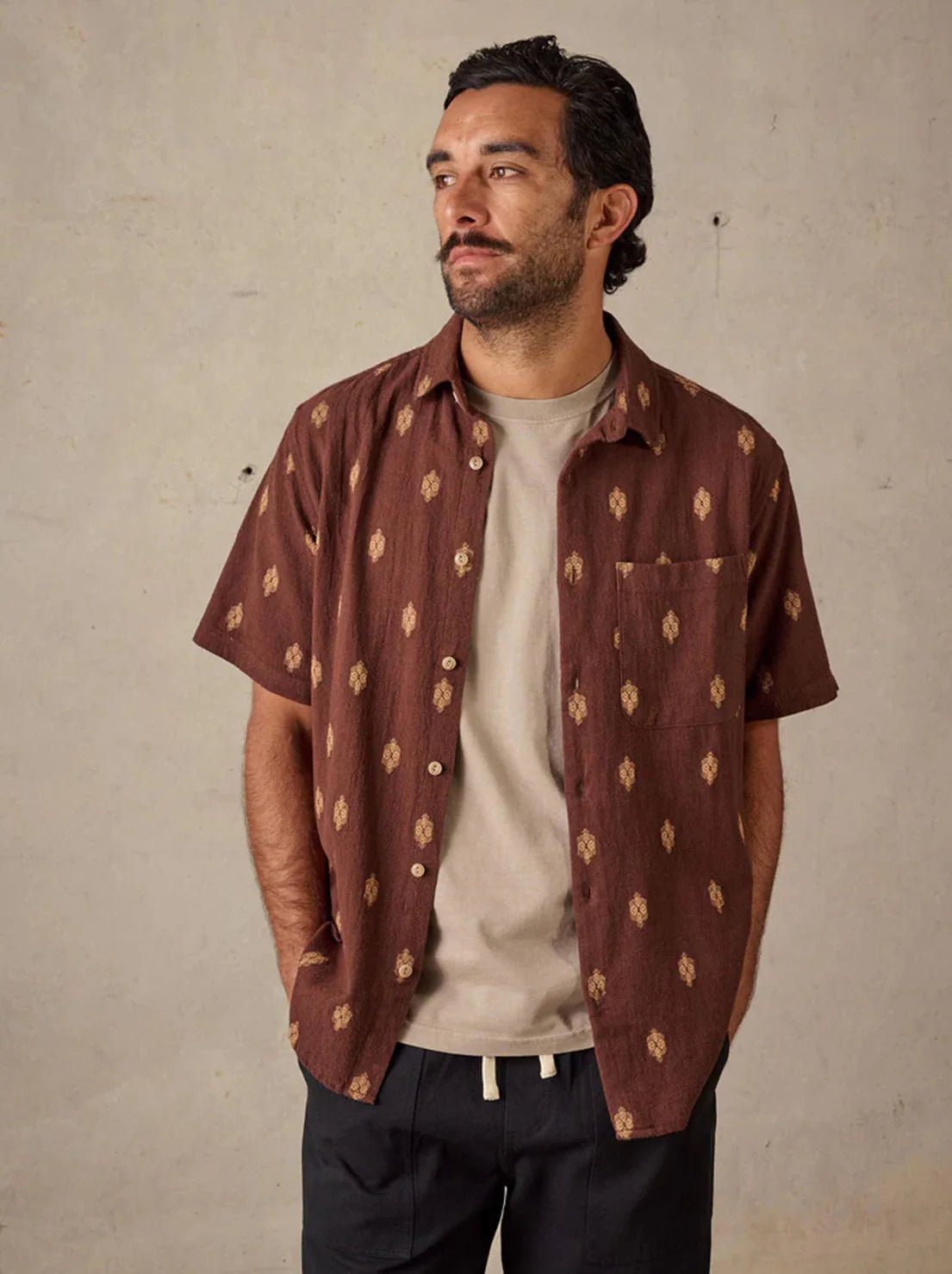 Button Up Shirt - Brown Multi