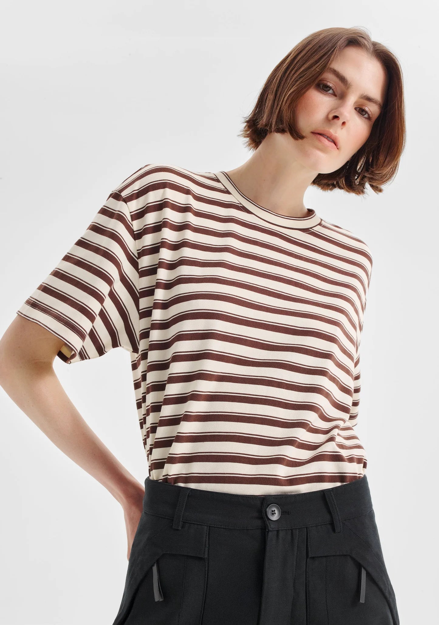 Jericho Stripe Tee - Expresso