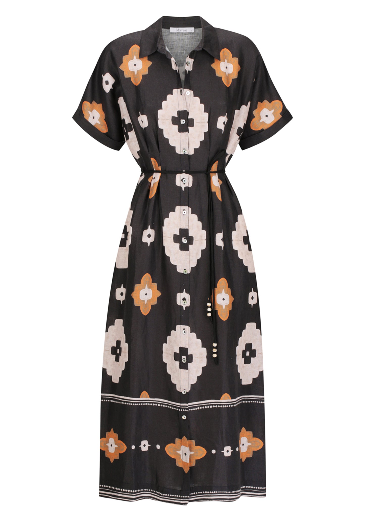 Navi Linen Shirt Dress - Print