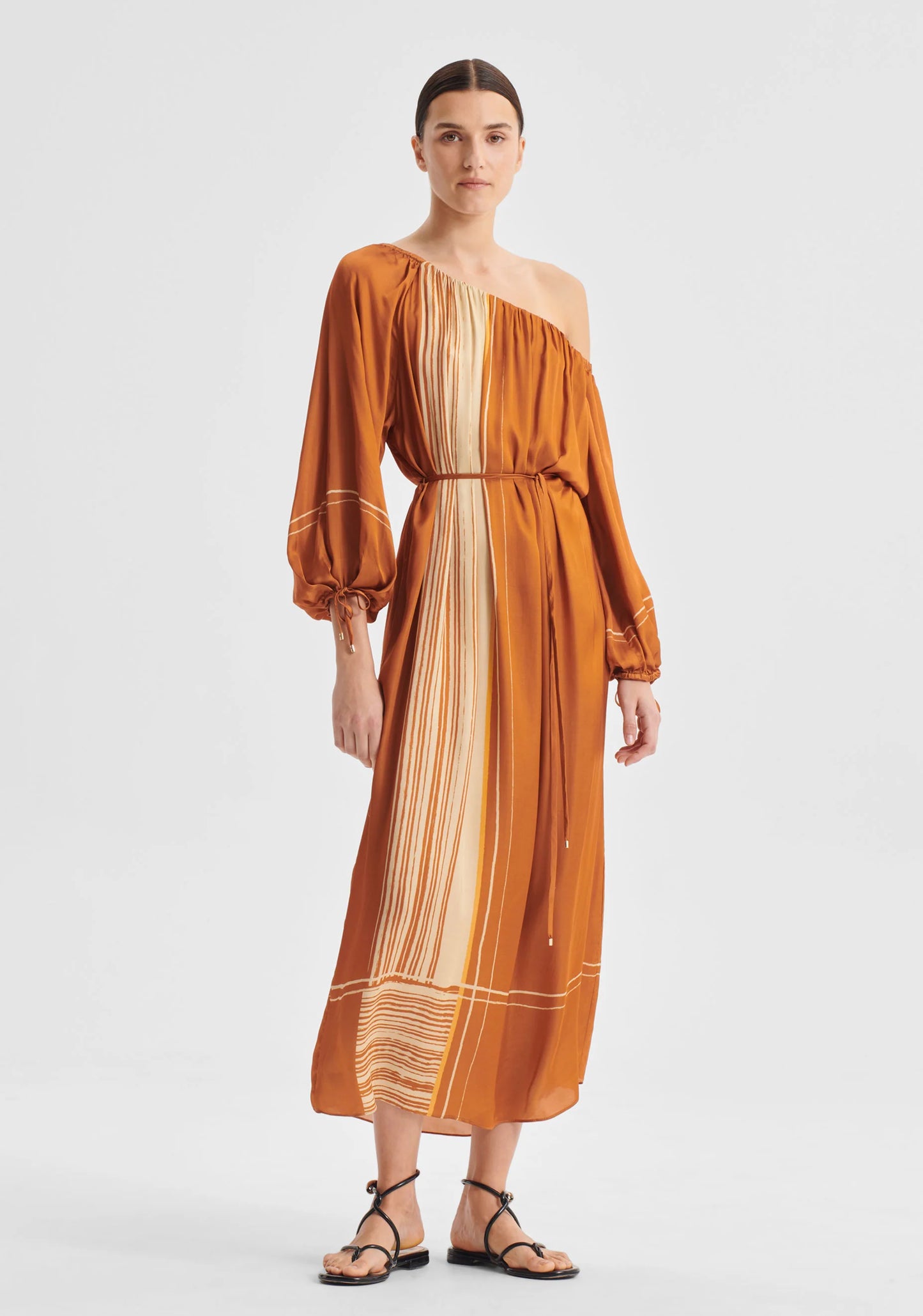 Aries One Shoulder Dress - Spice