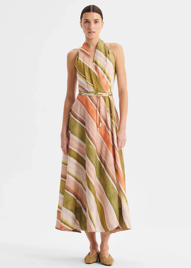 Ronni Linen Halter Dress - Print