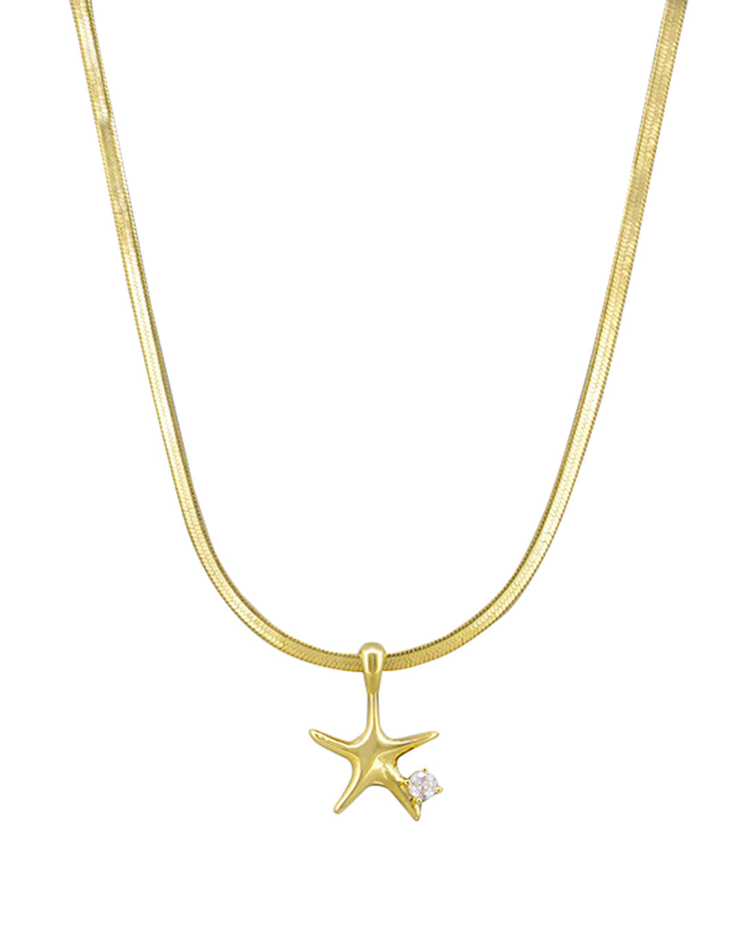 Starfish Snake Chain Necklace - Gold