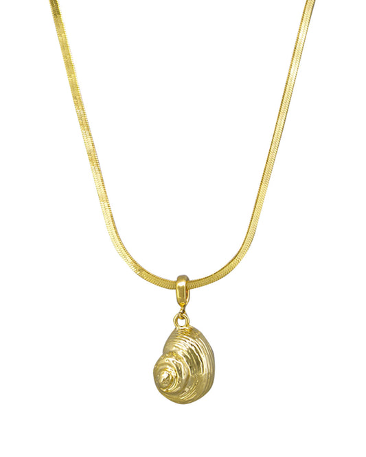Shell Snake Chain Necklace - Gold