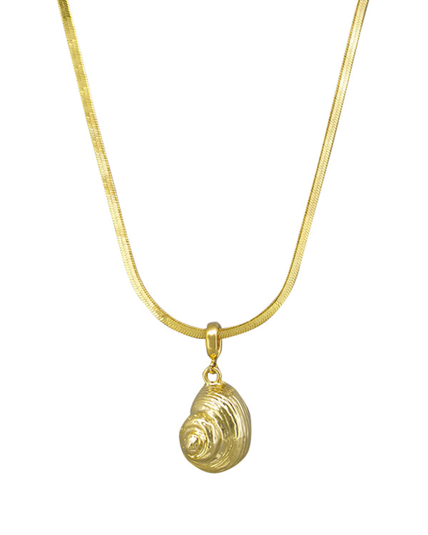 Shell Snake Chain Necklace - Gold