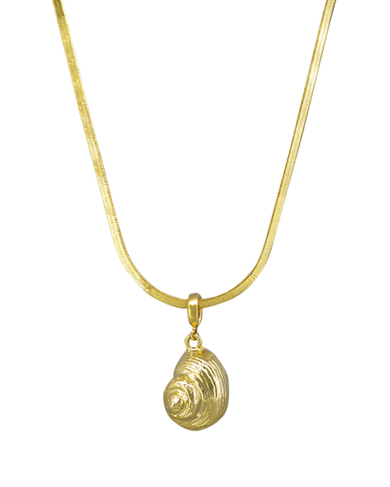 Shell Snake Chain Necklace - Gold