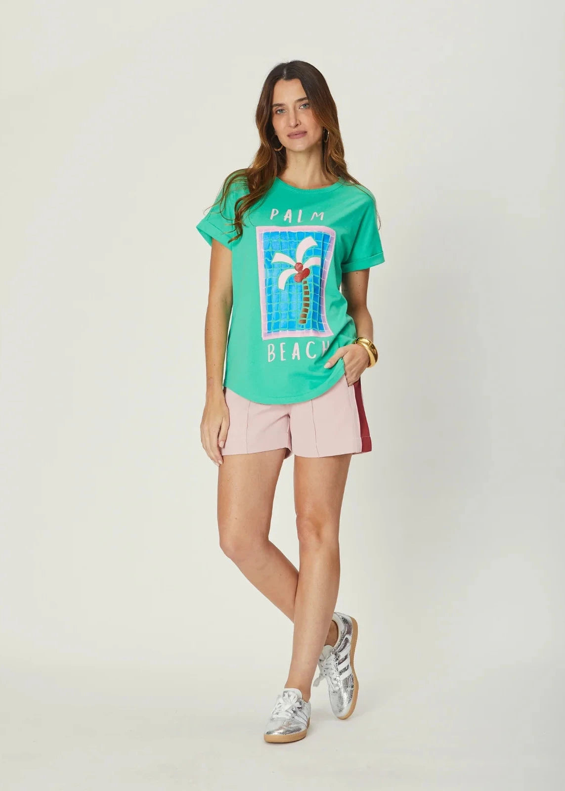 Jade Relaxed Tee - Green Palm Beach