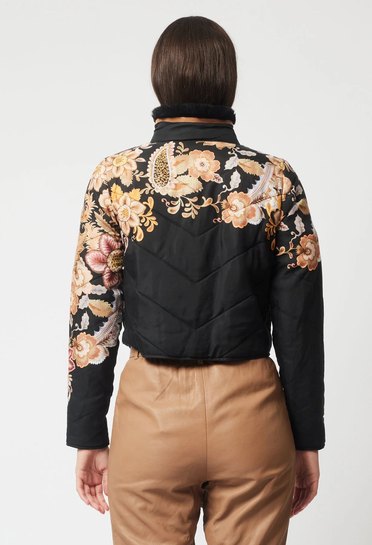 Empress Printed Bomber - Black