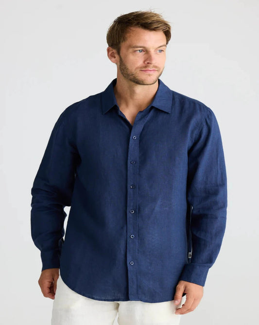 Oxford Shirt - Navy Linen