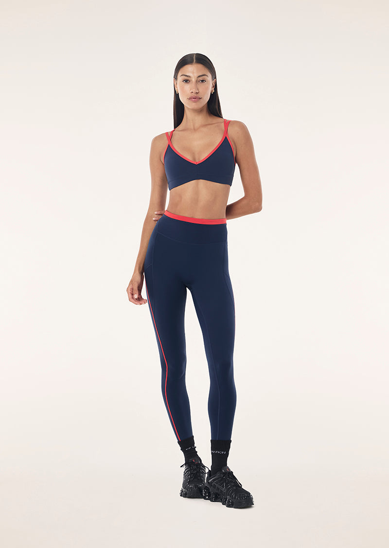 Rapid Full Length Legging - Dark Navy/College Red 2
