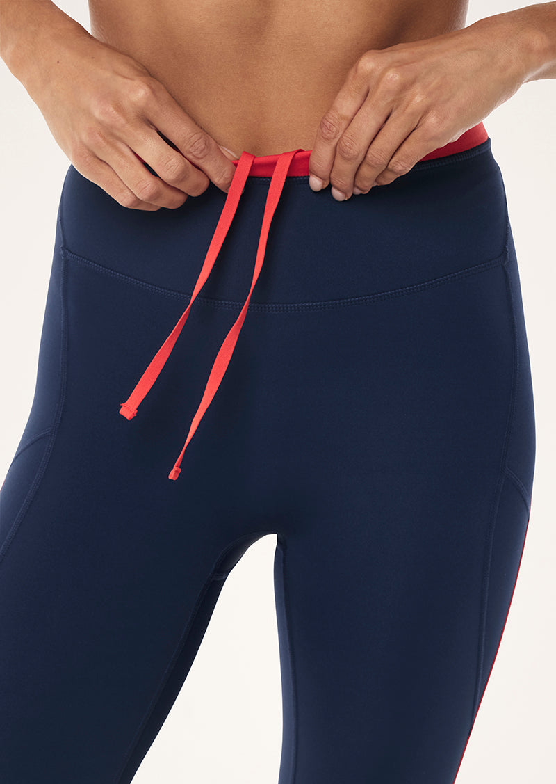 Rapid Full Length Legging - Dark Navy/College Red 4