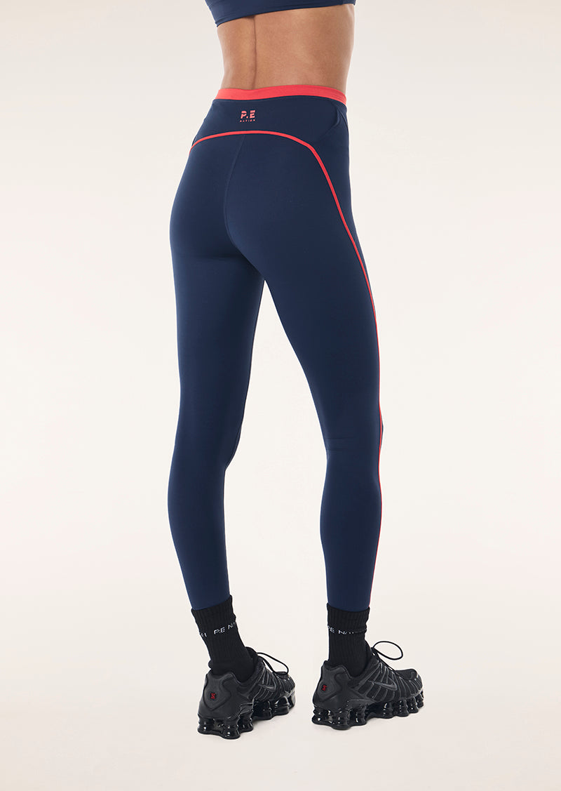 Rapid Full Length Legging - Dark Navy/College Red 7
